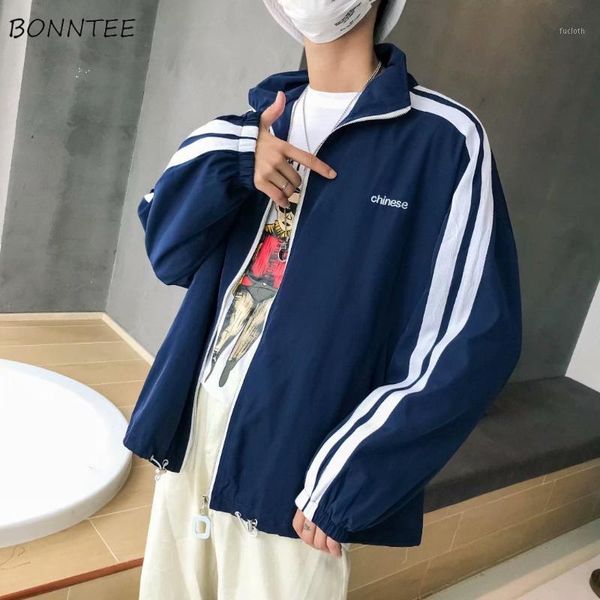 

jackets men long sleeve turn-down collar mens zipper all match korean style males jacket and coats daily clothes1, Black;brown