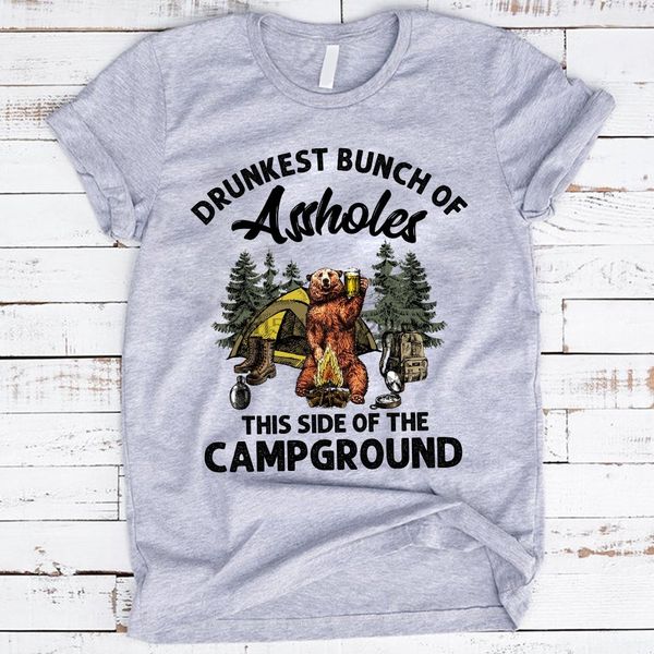 

drunkest bunch of assholes this side of the campground bear shirt sport hooded sweatshirt hoodie
