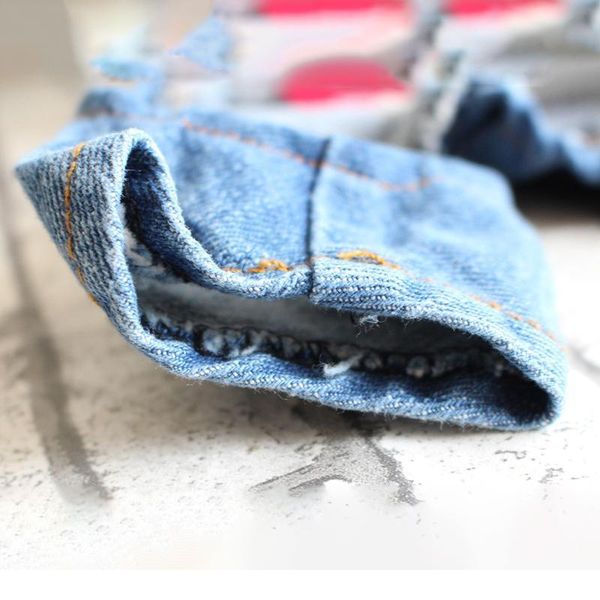 

blue stripe small dog clothes jumpsuit water wash old jean overalls puppy dog jacket cowboy pet coat bbyrdh