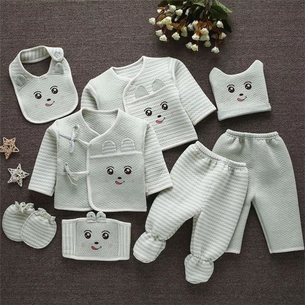 

emotion moms (8pcs/set) infant clothes 0-3m newborn baby suits toddler clothing sets kids boys girls suit thermal organic cotton lj201023, White