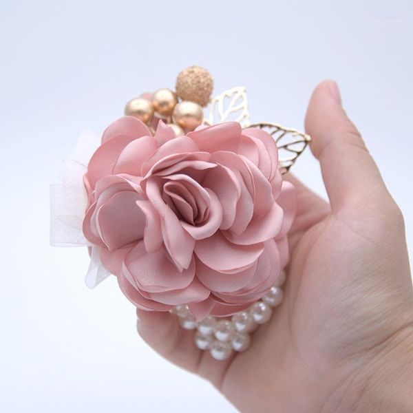 

bridal wrist flower mini hand decorative ribbon bouquet for children stage dance1