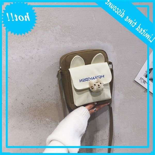 

canvas female 2020 new korean student cute one shoulder messenger versatile girl bag