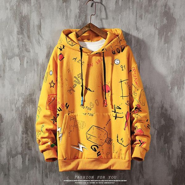 

teens fashion man sweatshirts hoodies casual streetwear preppy personality large size hoodie print new design male coats, Black