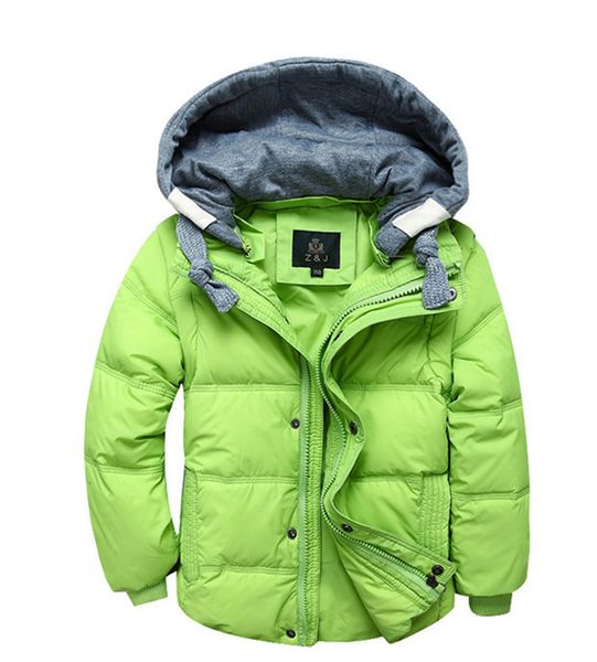 

короткая куртка колпачка мальчика вниз жилет, средняя и большая детского зимняя сплошного цвет толстой молнии рубашка, съемный рукав, Blue;gray