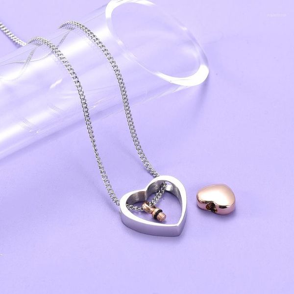 

x066 seller heart linked to heart stainless steel cremation necklace for holder keepsake - blank/ engravable1, Silver