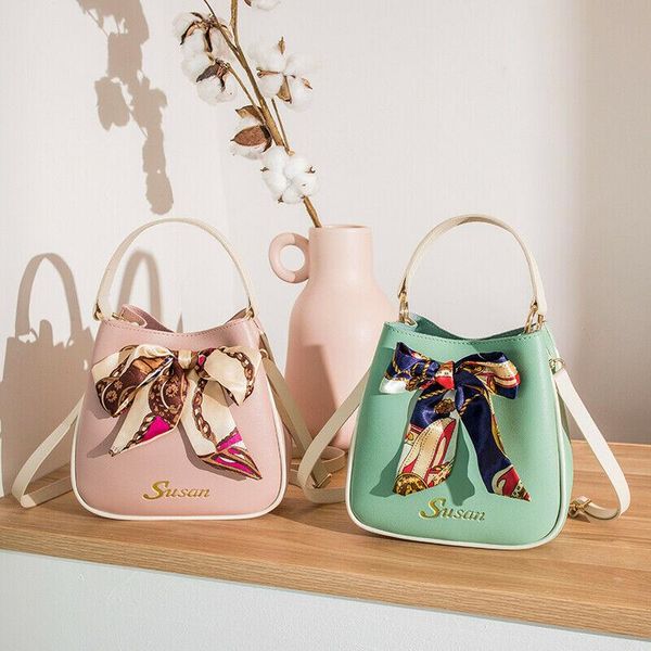 

2020 brand new women ladies pu leather handbag with flower ribbon crossbody shoulder bag tote purse messenger satchel black bag