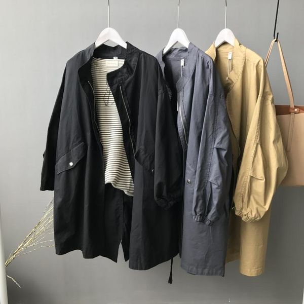 

fashion new women spring winter cotton wide long jacket coat rao0010, Tan;black