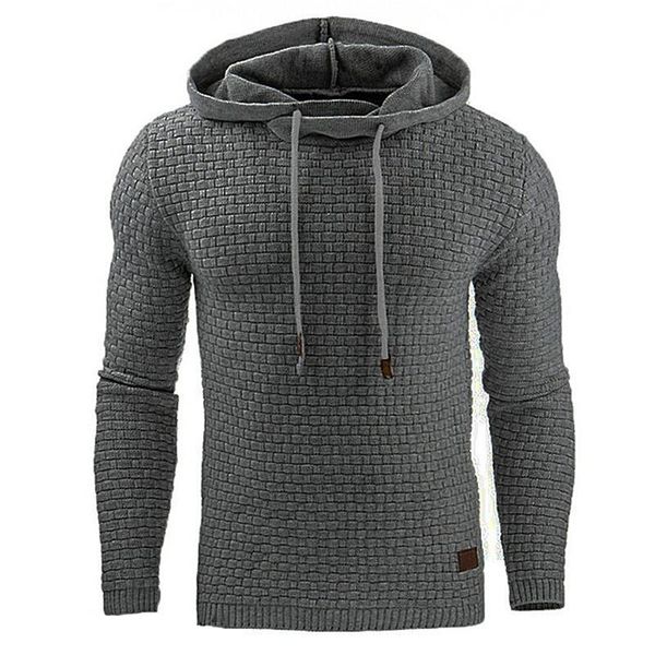 

men's jacquard hoodie long sleeve hoodie warm color hooded sweatshirt jacket, Black