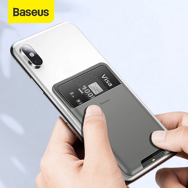 

baseus universal back wallet card slots for iphone 11pro x xs max xr luxury 3m sticker silicone phone pouch case