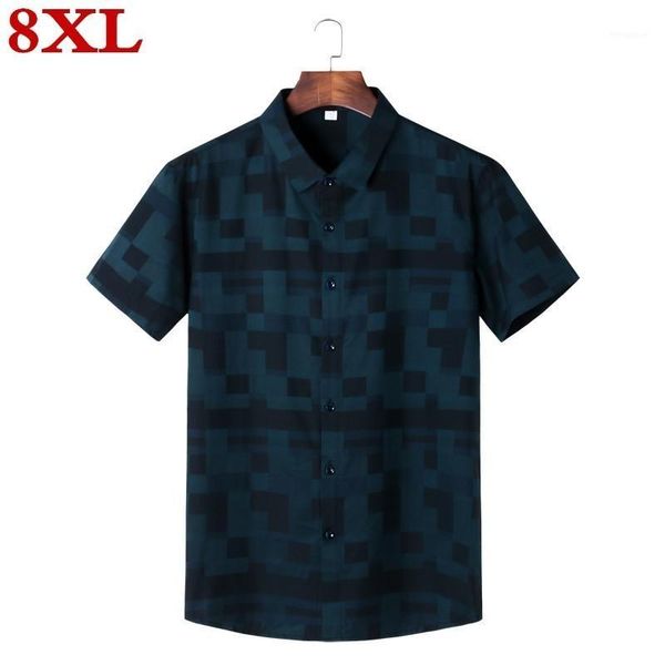 

8xl 7xl 6xl men's spring and summer casual short sleeve sleeved shirt fashion elegant business office work wear blouse males1, White;black