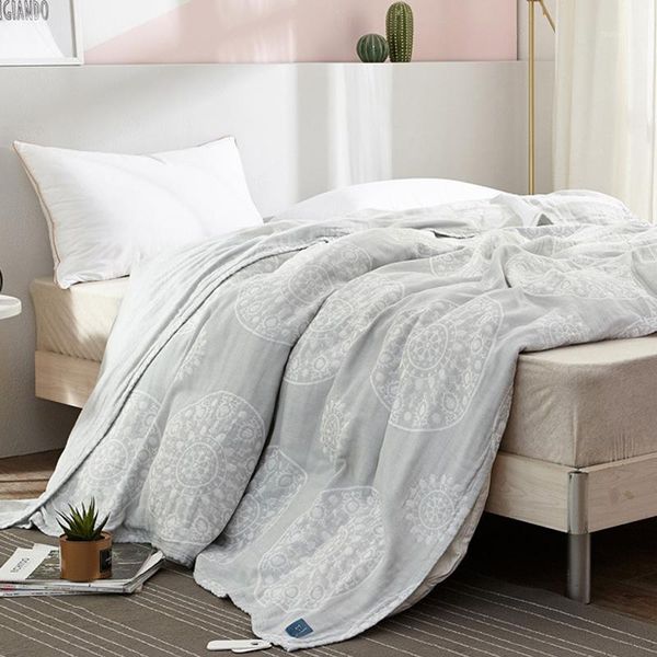 

blankets pure cotton quilt four-layer gauze towel blanket autumn winter sheet bedspread comfortable soft warm king queen size1
