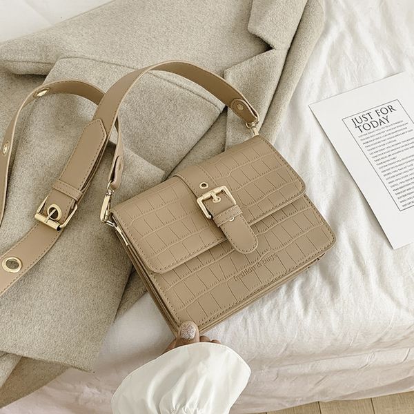 

uxjd5 2020 style foreign fashionable new fashion small shoulder one square crossbar fashion versatile small square bag stone women's ba