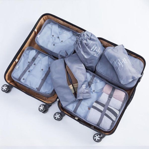 

7 pcs laundry bag shoe bag toiletry bags 7 different size wet dry separation storage mesh organizers travel packing pouches