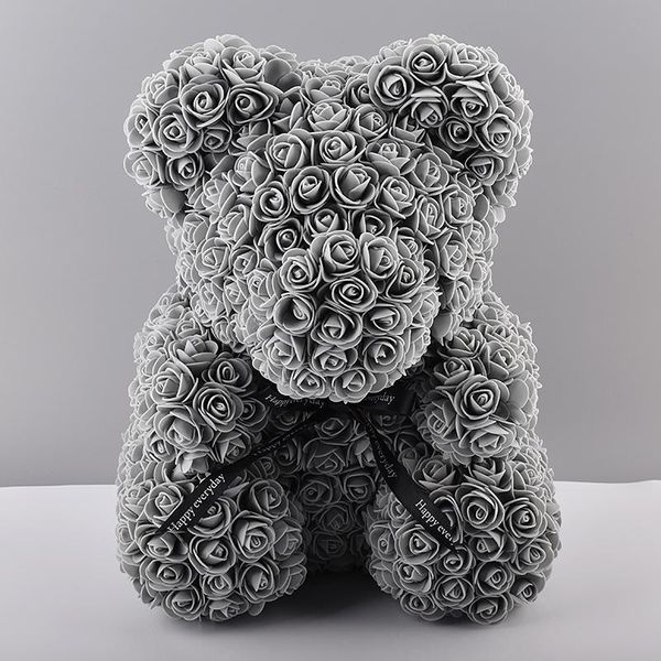 

6pcs decoration flowers bear gift crafts artificial festival home wedding 40cm diy roses wedding sale of box wreath hmsfc