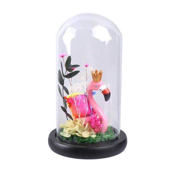 

eternal flower led light glass cover lamp night light ornaments couple gift figurine creative decoration without batter