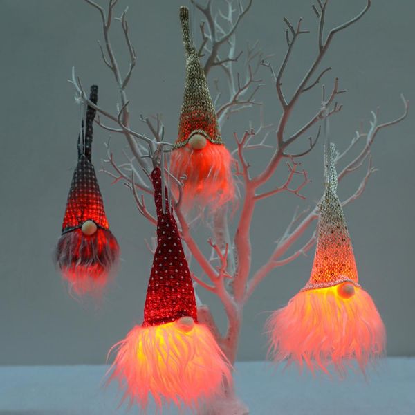 

faceless doll glowing pendant merry christmas decor for home 2020 cristmas ornament navidad xmas gifts new year 2021
