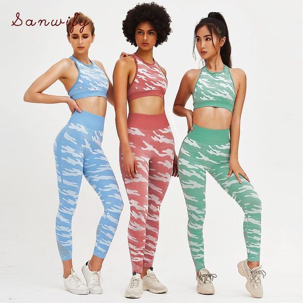 

yoga outfits 2 piece set women sets workout sports wear for gym1, White;red
