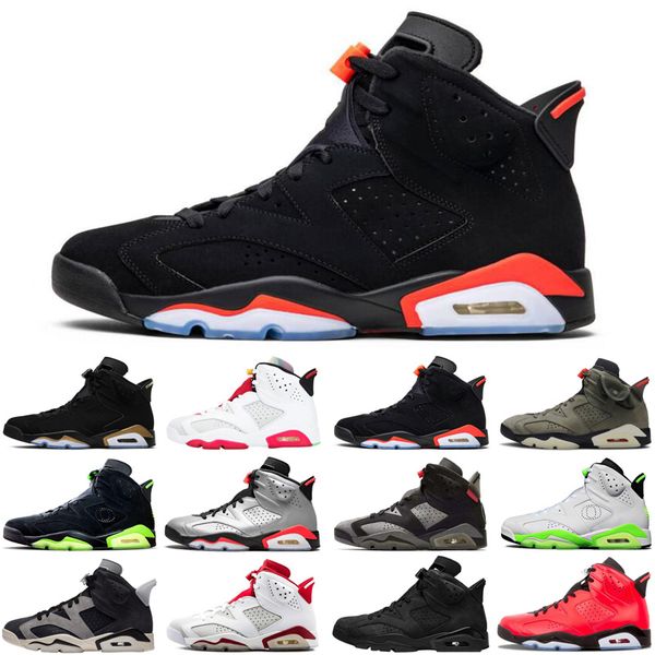 

wholesale 6 6s hare men basketball shoes tech chrome infrared hare unc athletic outdoor mens trainers sports sneakers size 7-13, White;red