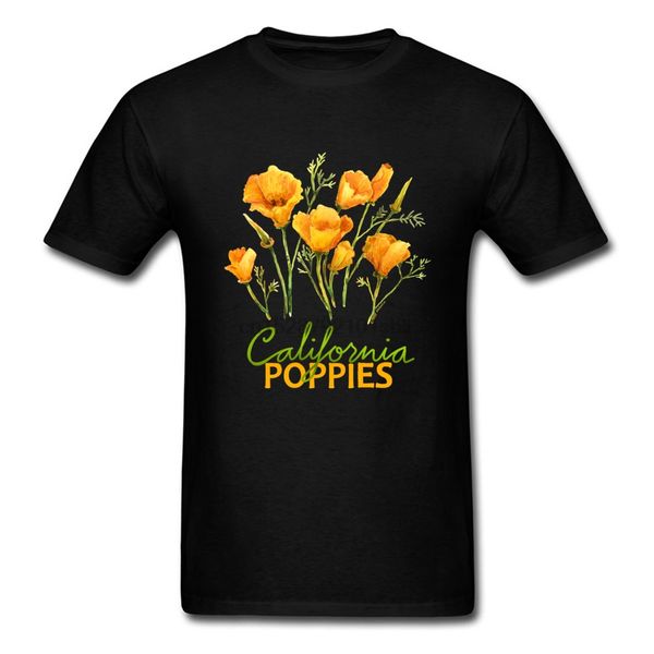 

california poppy flower print custom tees autumn fabric black swea sport hooded sweatshirt hoodie t shirt