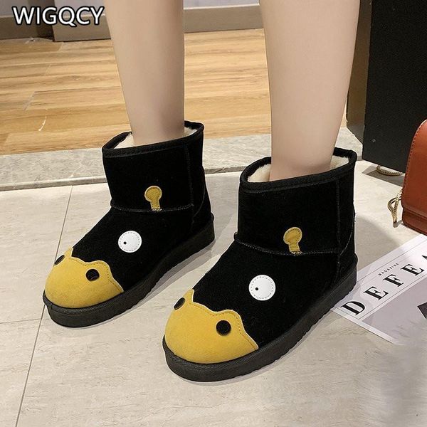 

2020 autumn new women's comfortable snow boots couple boots women's flat ankle plus velvet thick warm cotton shoes, Black