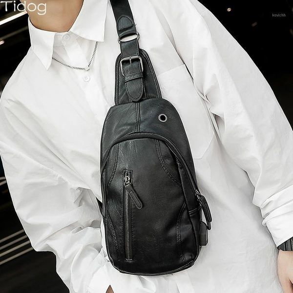 

tidog korean one shoulder casual cross prepuce chest bag1