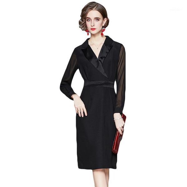 

simgent office dress women suit collar long sleeve elegant ladies black pencil dress work wear woman clothing vestidos sg0103011, Black;gray