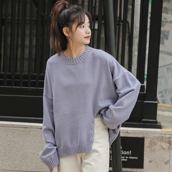 

cwizv является корейской версией ofstyle осени в пуловере зимой 2020 новые развязывать slimand передний и заднюю раскол нерегулярного свитер, White;black