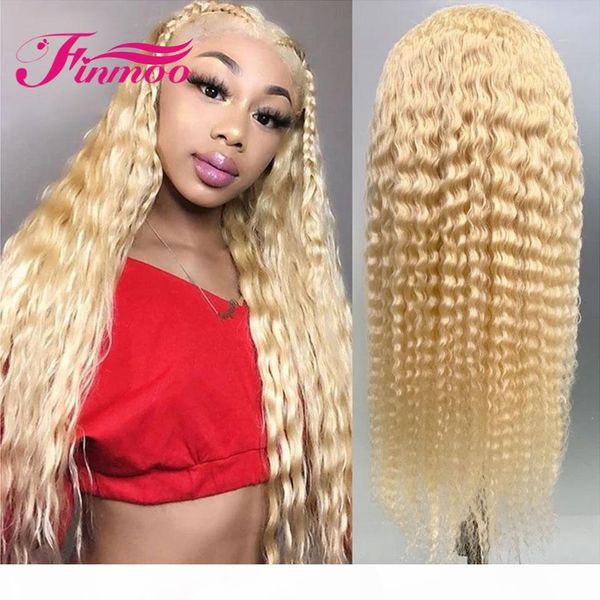 

kinky curly transparent 613 blonde lace front wigs brazilian remy human hair 13x4 lace frontal wig pre plucked for black women
