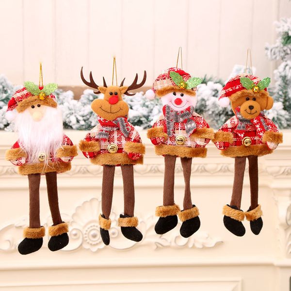 

christmas new decorations tree pendant long leg santa claus small cloth hanging gift