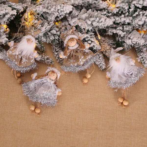 

2021 latest decorations dolls angel/snowman/santa tree claus christmas ornaments for hanging home elf pendant party kids gift new