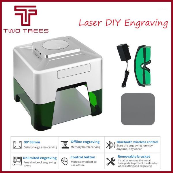 

printers 98x88mm mini bluetooth laser 2500mw cnc engraving machine 2axis 3d printer diy deskwood router/cutter/printer goggles1