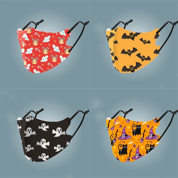 

elastic earloop mouth mascherine double layers rabbits print anti saliva splashingrespirator dust proof face masks washable#516, Black