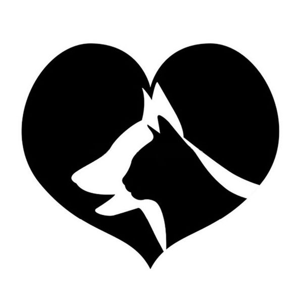 

15*13cm love dogs and cats automotive glass decorative stickers creative cartoon car sticker accessories black/sliver c4-0020