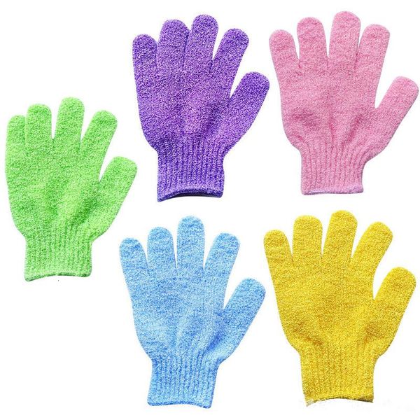 

scrubber gloves bath shower nylon glove exfoliating body spa massage dead skin cell remover