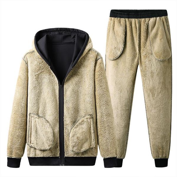 

$21.99 special price - new plush warm men's leisure sports suit in spring and winter fashion men's cardigan suit, Gray