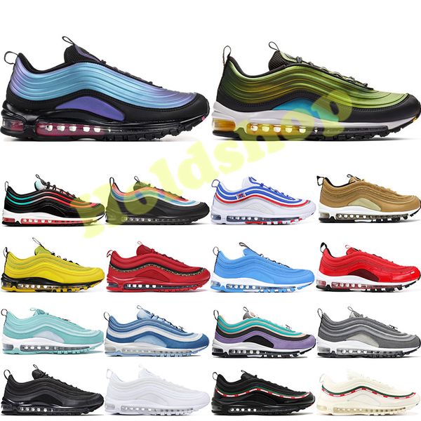 

neon seoul mens womens running shoes trainers cushion silver metallic gold triple black white athletic sports sneakers