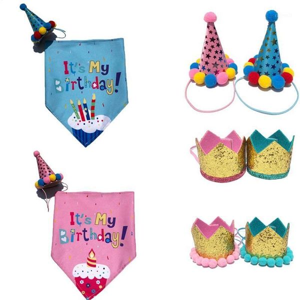 

pet dogs caps/bibs cat dog birthday costume sequin design headwear cap hat christmas party pets accessories1
