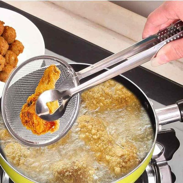 

aihogard portable sifter colander oil frying spoon with clip stainless steel baking tool fine mesh wire flour sifter sieve h bbymuw
