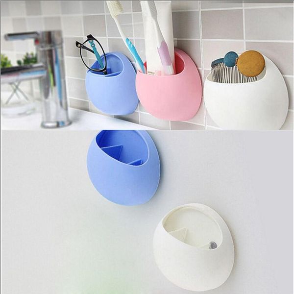 

useful plastic home bathroom toothbrush wall mount holder sucker suction organizer cup rack accessories bathroom shelf h5 bbyesf