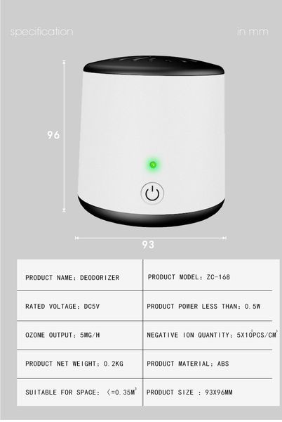 FreeShipping Mini tragbarer Ozongenerator Luftreiniger Ionisator Reiniger Entferner Geruch Zigarettengeruch Bakterien Kühlschrank Autoschrank