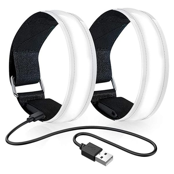 

bike lights 2pcs rechargeable led armband,led armband reflective running gear for outdoor activities and exercise,