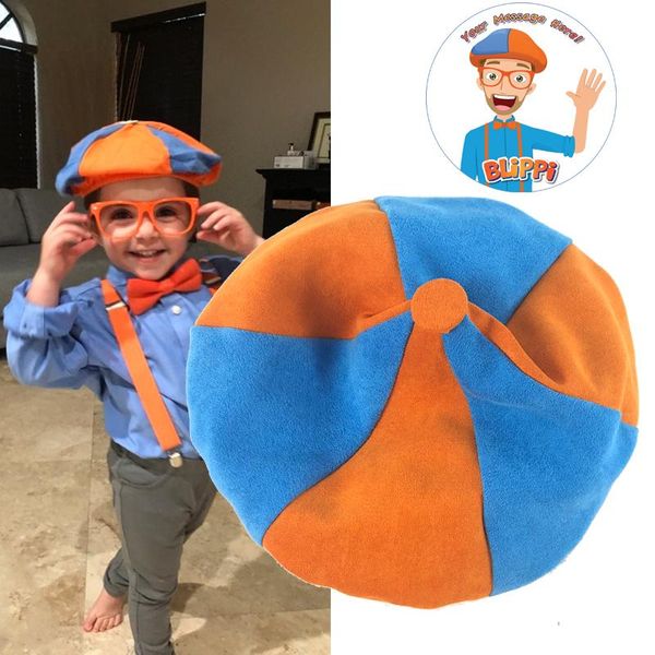 

alias blippi costume accessory caps halloween cosplay blippi stevin john cap children kids teenagers hats