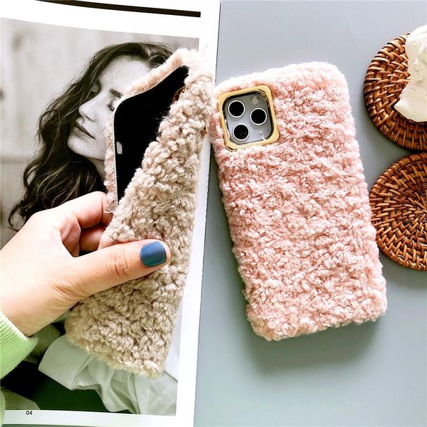 

теплый пушистый чехол для iphone 6 7 8 plus x xr xs max 11 pro тедди вьющиеся волосатые для iphone 11 bbywhn packing2010