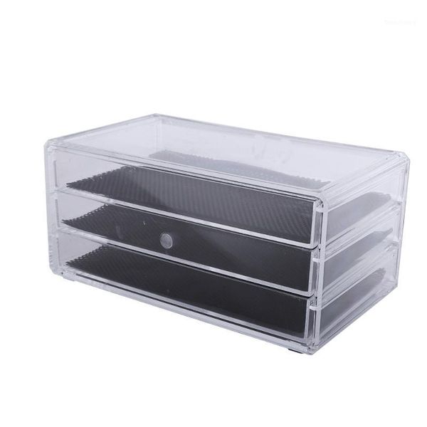

sf-1005-1 plastic cosmetics storage container 3 large drawers transparent1808213201