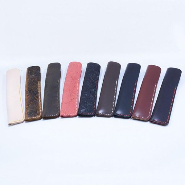 

handmade leather pencil bag ballpoint fountain pen pouch sleeve cover vintage1