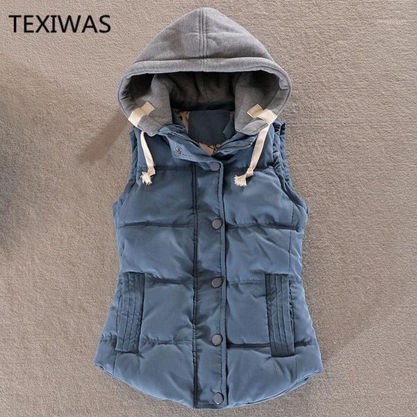 

texiwas parka waistcoats vest women cardigans jacket winter warm women's coats patchwork hooded vest womens coat outerwear1, Black;white