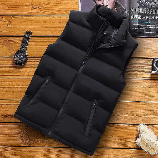 

2020 new warm men's coat thickened loose fitting vest cotton padded jacket 9998, Black;white