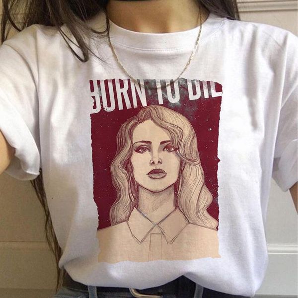 

lana del rey ulzzang t shirt ladies fun korean print fan t shirt 90s graphic t shirt harajuku style women, White