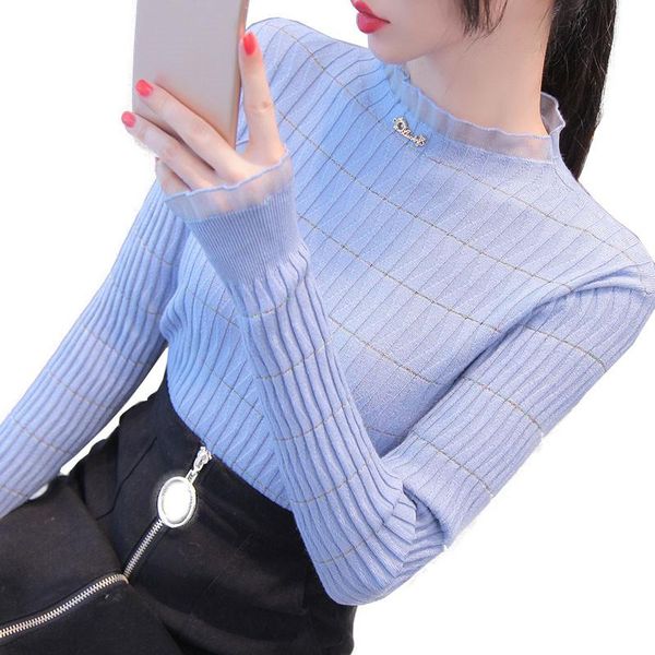 

2021 new women's pullover female autumn winter long sleeve sweater fashion sweater lady casual women a407, White;black