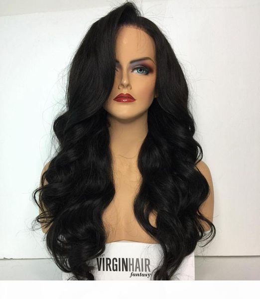 

150% density body wave silk base full lace human hair wigs brazilian remy hair silk wig with baby hair natural hairline, Black;brown